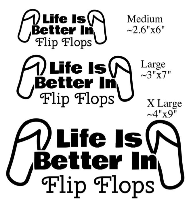 Life Is Better In Flip Flops DECAL - RikkiTikkiTabby