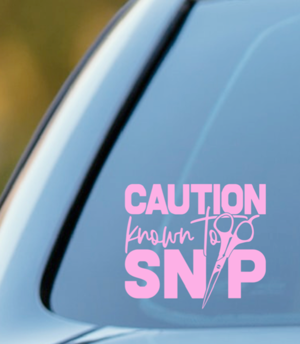 Caution Known to SNIP DECAL - RikkiTikkiTabby