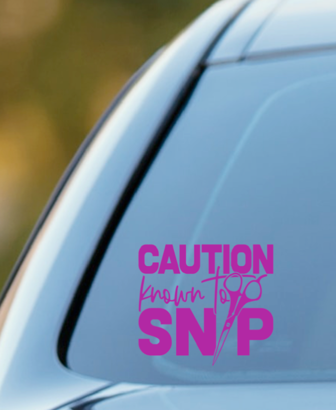 Caution Known to SNIP DECAL - RikkiTikkiTabby