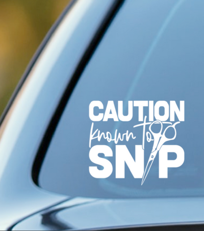 Caution Known to SNIP DECAL - RikkiTikkiTabby