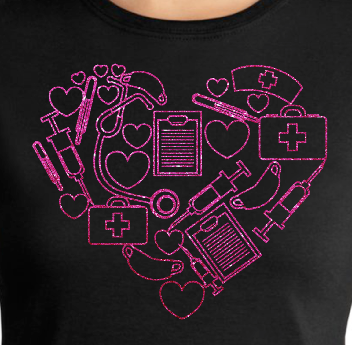 Short Sleeve T-Shirt Heart Medical - RikkiTikkiTabby