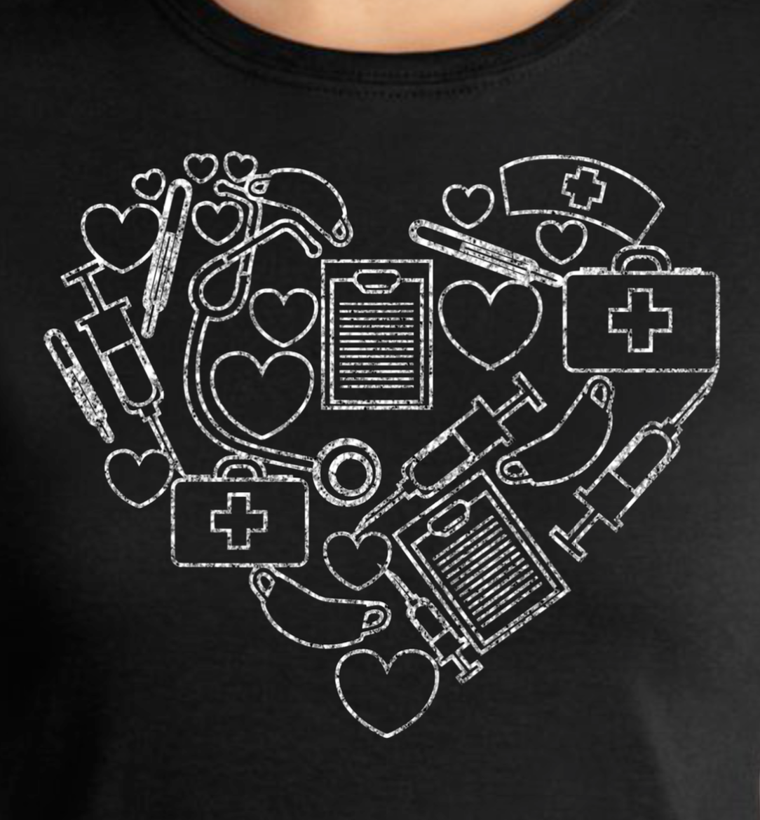 Short Sleeve T-Shirt Heart Medical - RikkiTikkiTabby