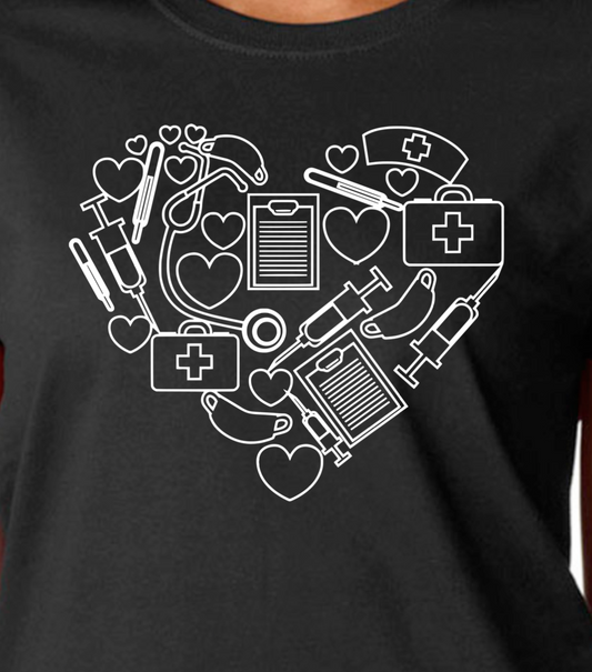 Short Sleeve T-Shirt Heart Medical - RikkiTikkiTabby