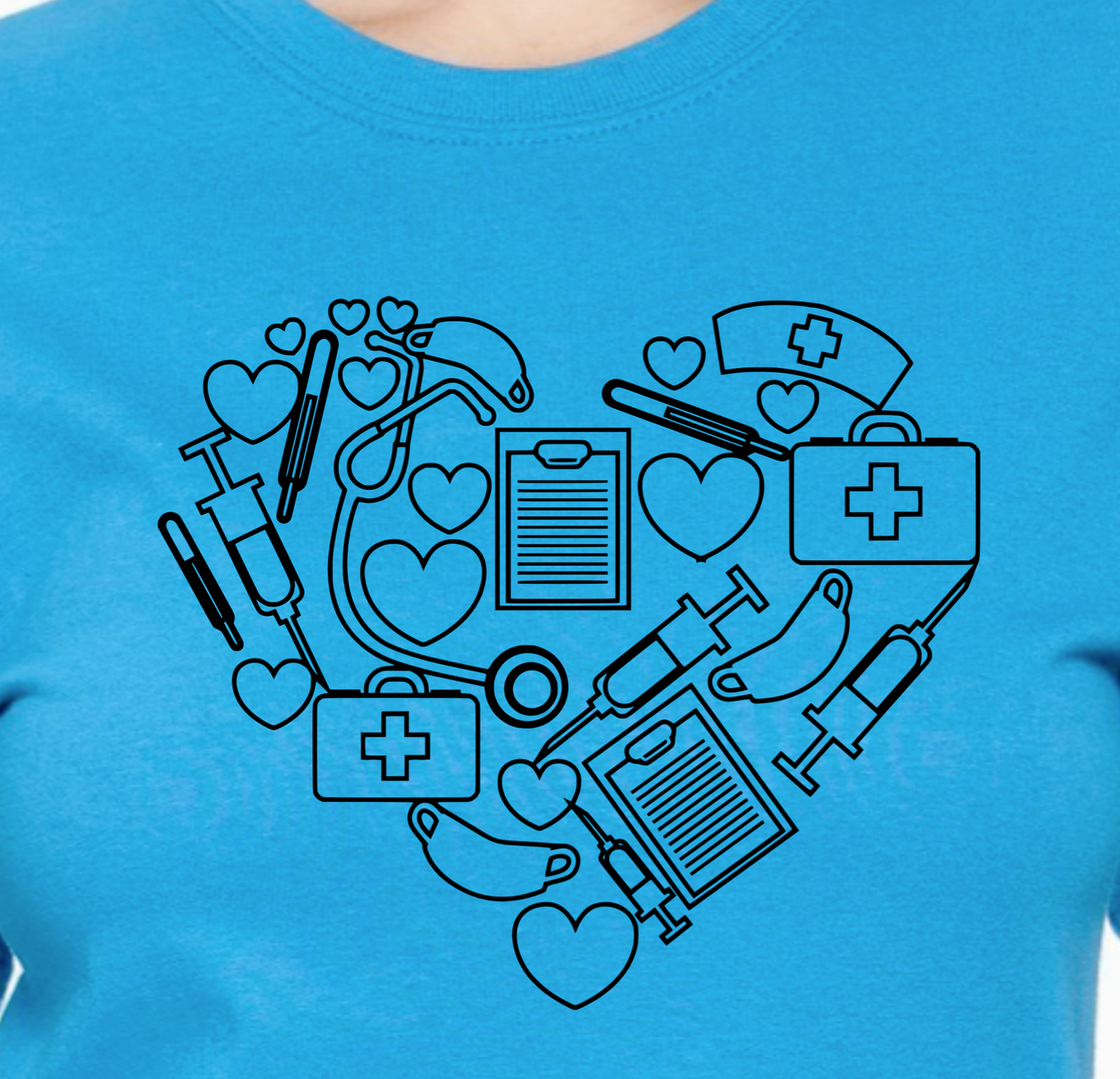 Short Sleeve T-Shirt Heart Medical - RikkiTikkiTabby