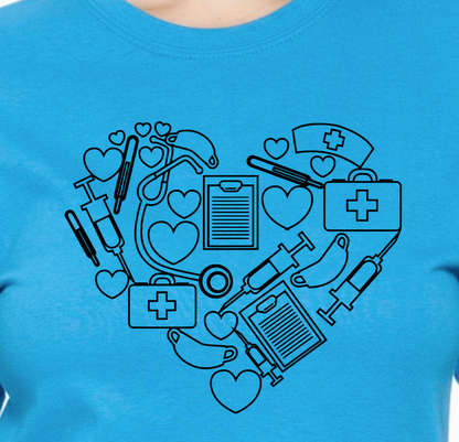 Short Sleeve T-Shirt Heart Medical - RikkiTikkiTabby