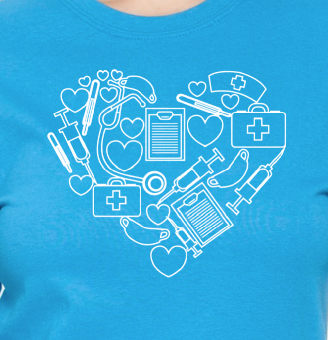 Short Sleeve T-Shirt Heart Medical - RikkiTikkiTabby