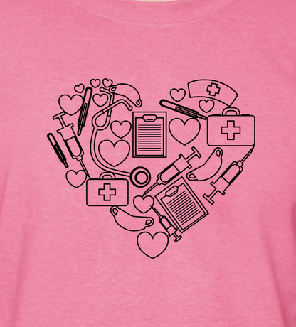 Short Sleeve T-Shirt Heart Medical - RikkiTikkiTabby