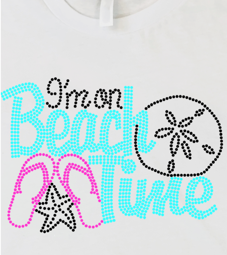 I'm on Beach Time THREE COLOR RHINESTONES - RikkiTikkiTabby