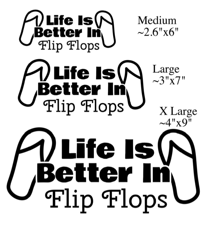 Life Is Better In Flip Flops  DECAL - RikkiTikkiTabby