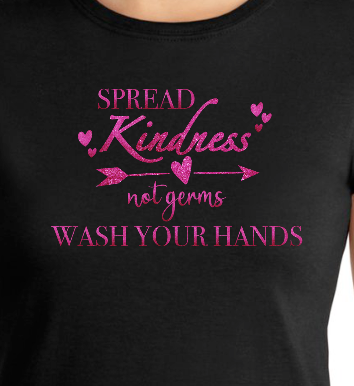 Spread Kindness Not Germs. Wash your hands. GLITTER - RikkiTikkiTabby