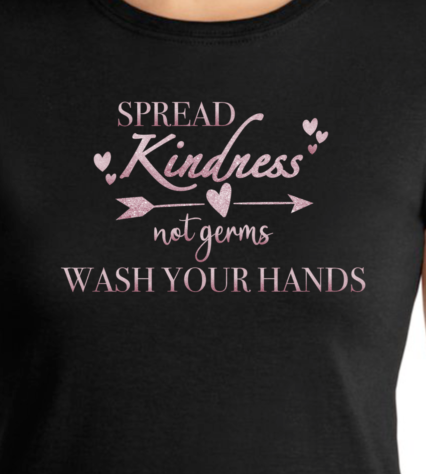 Spread Kindness Not Germs. Wash your hands. GLITTER - RikkiTikkiTabby