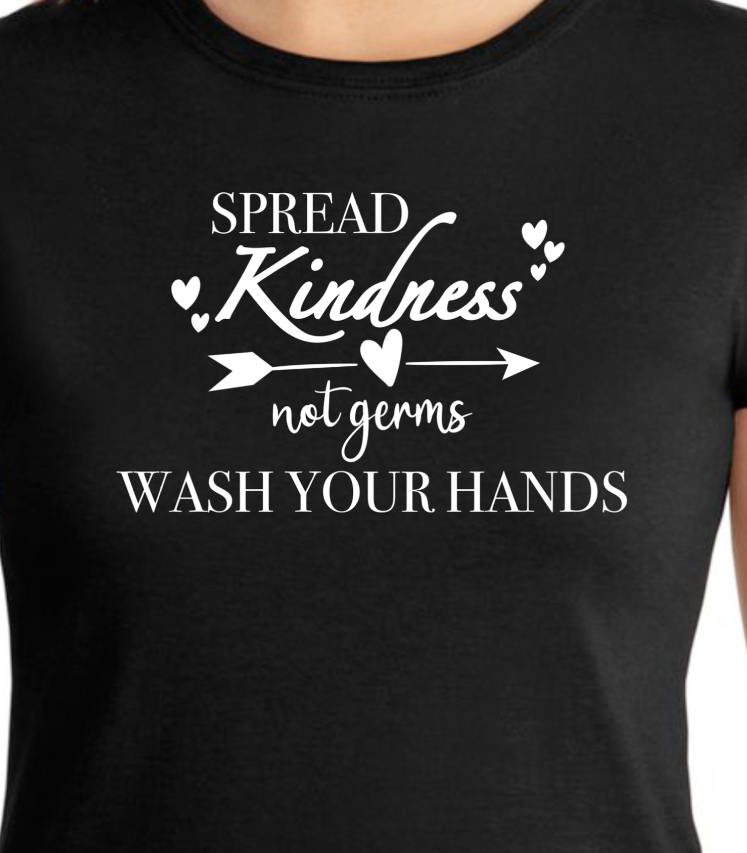 Spread Kindness Not Germs. Wash your hands. One Standard Color Design Finish. - RikkiTikkiTabby