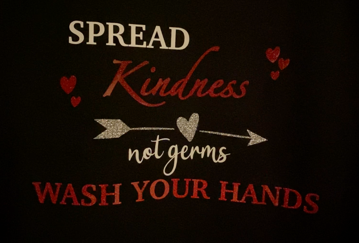 Spread Kindness NOT Germs MULTI GLITTER - RikkiTikkiTabby