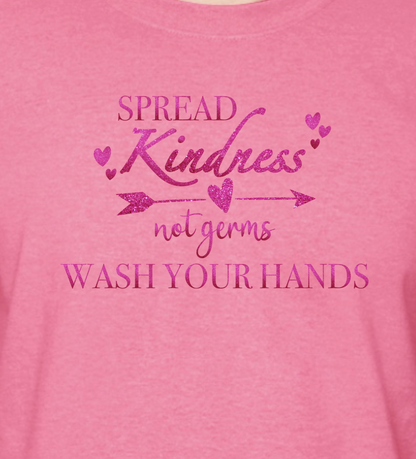 Spread Kindness Not Germs. Wash your hands. GLITTER - RikkiTikkiTabby