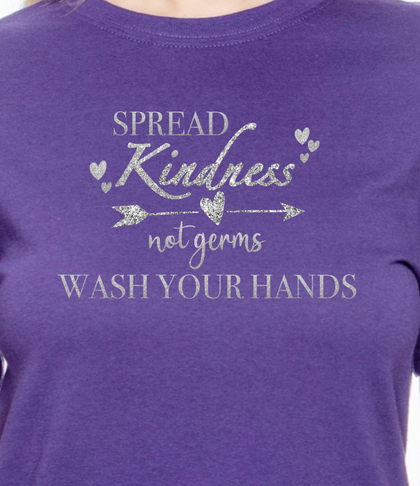 Spread Kindness Not Germs. Wash your hands. GLITTER - RikkiTikkiTabby