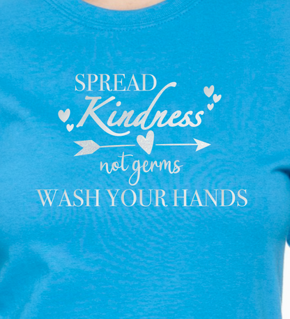 Spread Kindness Not Germs. Wash your hands. GLITTER - RikkiTikkiTabby