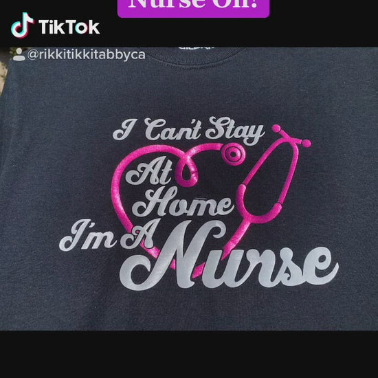 Black T-Shirt with White Design and BERRY REFLECTIVE Stethoscope